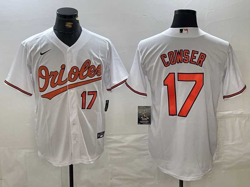 Men%27s Baltimore Orioles #17 Colton Cowser Number White Cool Base Stitched Jersey->baltimore orioles->MLB Jersey